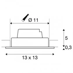 SPOTLINE New Tria 110 square LED 15W biała, czarna