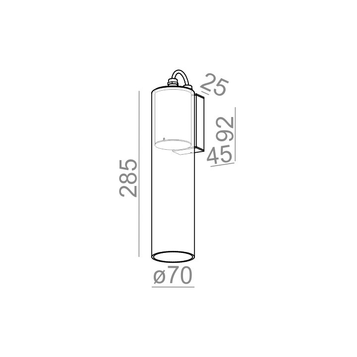 AQFORM MODERN GLASS Tube LED 230V hermetic wall IP43