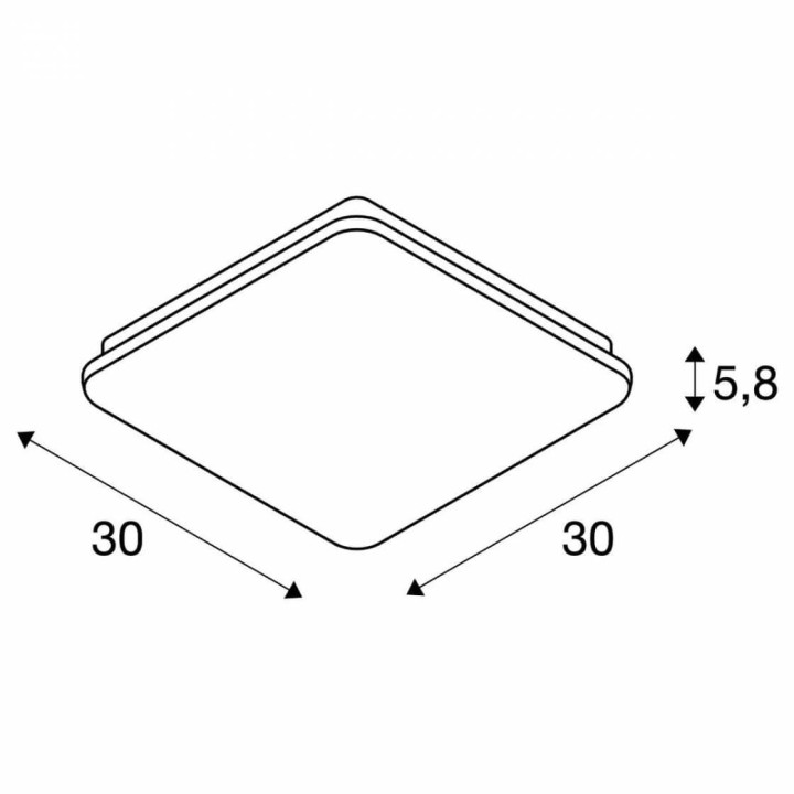 SLV SIMA 1005087 kwadrat lampa LED 24W 3000K IP44