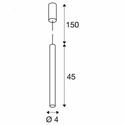 SLV HELIA 40 152370/1 lampa rurka wisząca złota, czarna, biała