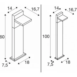 SLV ABRIDOR 60/100 100299 lampa ogrodowa LED