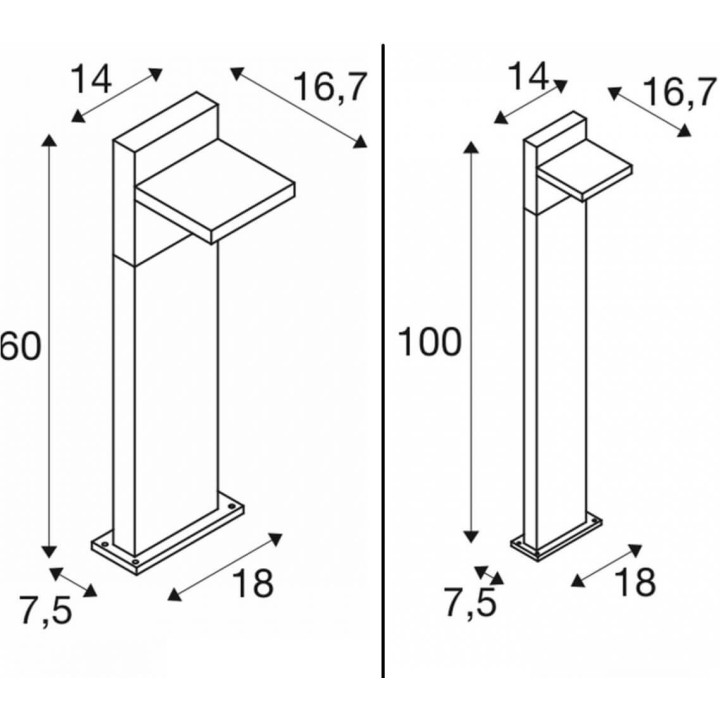 SLV ABRIDOR 60/100 100299 lampa ogrodowa LED