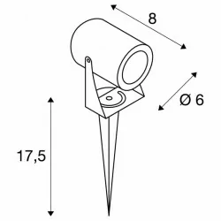 SLV LED SPIKE 100220 antracyt, rdza, zielony 6W