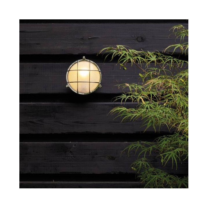 ASTRO THURSO Round lampa ścienna w kolorze naturalnego mosiądzu