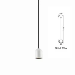 Pendant lamp LED ELKIM BELL/Z 210A white, black 5W