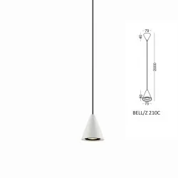 Lampa wisząca LED ELKIM BELL/Z 210C biała, czarna