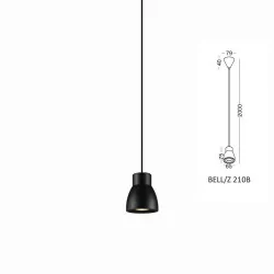 Hanging lamp ELKIM BELL/Z 210B black, white LED 5W