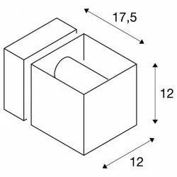 SLV SQUARE TURN 1000335 G9 grey IP44