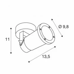 SLV Nautilus 25 1002867 IP54 GU10 230V czarny