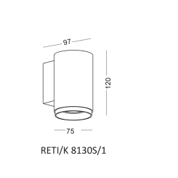 Kinkiet ELKIM RETI/K 8130S/1 biały, czarny