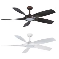 Ceiling fan FANTASIA Sirocco white, brown LED lighting