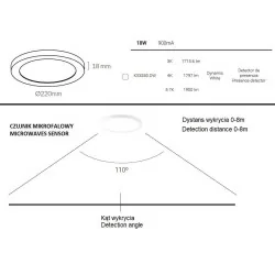 Kohl Detek Dynamic K53280 oprawa natynkowa LED okrągła