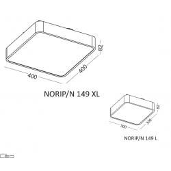ELKIM NORIP/N 149 plafon LED biały, czarny