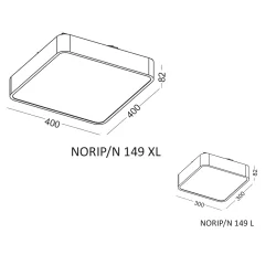 ELKIM NORIP/N 149 plafon LED biały, czarny