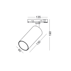 ELKIM SPOT track 1F LAZER/T 219 L white, black, gold