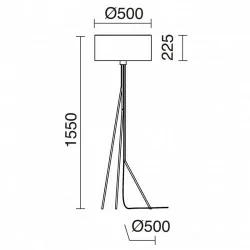 EXO DIAGONAL Lampa podłogowa biały, czarny, miedź