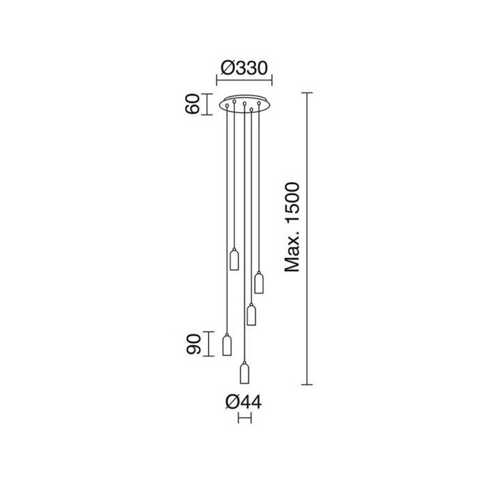 EXO A TU ESTILO Hanging lamp 5xE27