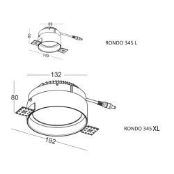 ELKIM SUN 931 L   recessed lamp white, black gold