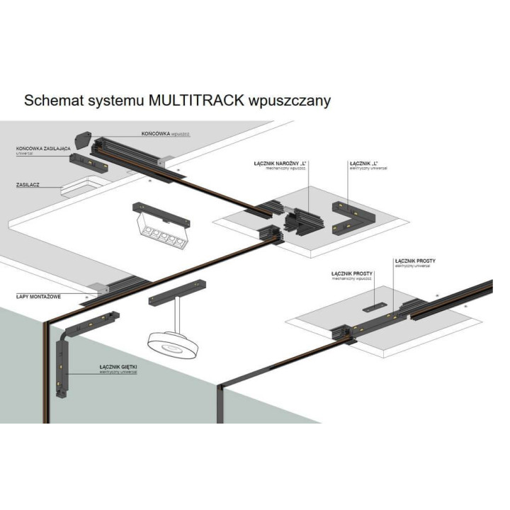 STUCCHI 48V Multisystem EVO 9500-ST3-E recessed trimless track