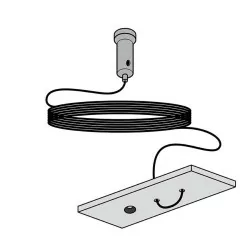 ST MULTITRACK STEEL CABLE WITH AUTOMATIC MACHINE + MOUNTING 1.9m suspended