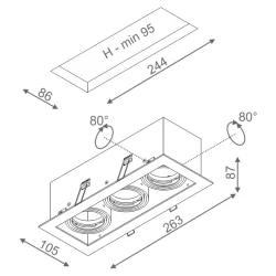 AQUAFORM SQUARES 50x3  recessed 36813