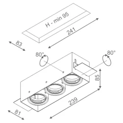 AQUAFORM SQUARES 50x3 trimless 230V recessed 37013