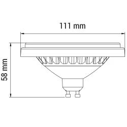 Bulb LED ES111 GU10 230V 15W 3000K, 4000K