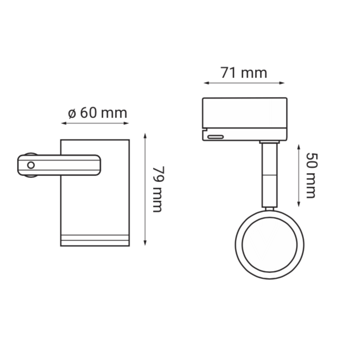 Track Light CROSTI MINTO white, black GU10