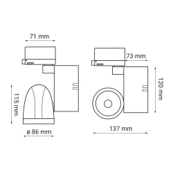 3F Track Light PONTE white-black LED 16W