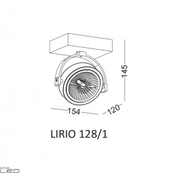 Reflektor ELKIM LIRIO 128/1 biały, czarny 230V