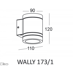 Kinkiet LED ELKIM WALLY LED 173/1 IP65 5W
