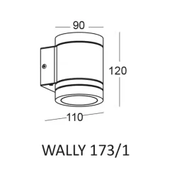 Kinkiet LED ELKIM WALLY LED 173/1 IP65 5W