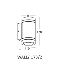 Kinkiet LED ELKIM WALLY LED 173/2 IP65 2x5W