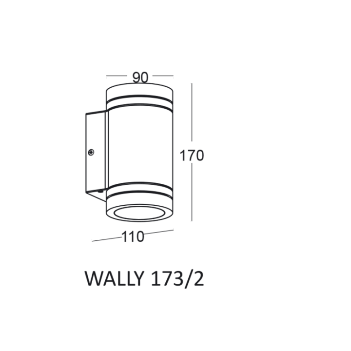 Kinkiet LED ELKIM WALLY LED 173/2 IP65 2x5W