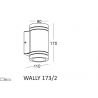 Kinkiet LED ELKIM WALLY LED 173/2 IP65 2x5W