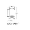 Outdoor wall light ELKIM WALLY LED 173/2 IP65