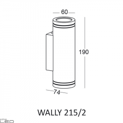 ELKIM WALLY 215/2 GU10 black external wall-light