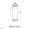 ELKIM WALLY 215/2 GU10 czarny kinkiet zewnętrzny IP65