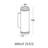 ELKIM WALLY 215/2 GU10 czarny kinkiet zewnętrzny IP65