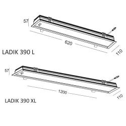 ELKIM LADIK 390 LED wpuszczana biała, czarna 62cm, 120cm