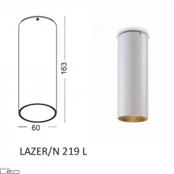 ELKIM LAZER/N 219 L biała, czarna, złota oprawa LED 5W