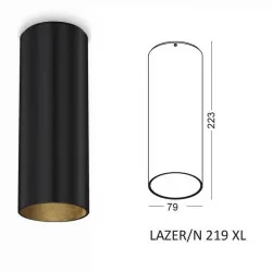 ELKIM LAZER/N 219 XL biała, czarna, złota oprawa LED 9W