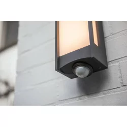 LUTEC QUBO Outdoor wall lamp with motion sensor