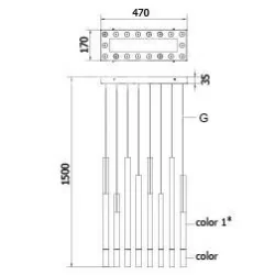 CLEONI Neron panel T174/EH11 Lampa wisząca