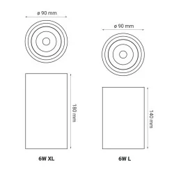 OXYLED SASARI L, XL 6W ceiling lamp white black