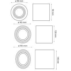 OXYLED SASARI GU10 ROUND ceiling lamp