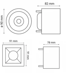 OXYLED VIVI SQ/RO podtynkowa oprawa LED