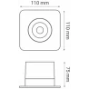 OXYLED GRIG SQUARE recessed lamp with LED 8W