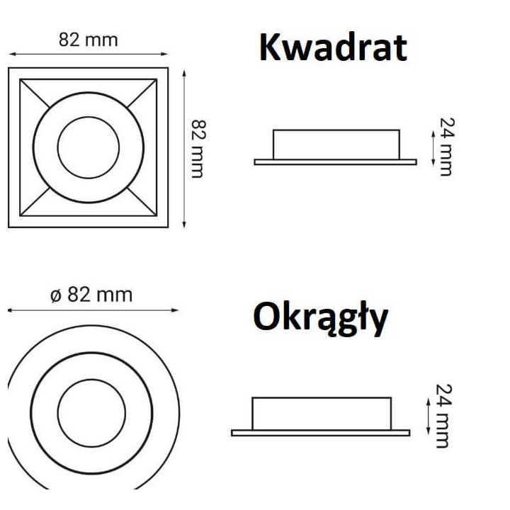 OXYLED Crosti QUBO SQ/RO recessed lamp GU10