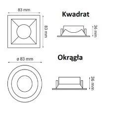 OXYLED CROSTI PERO SQ/RO oprawa podtynkowa GU10 230V